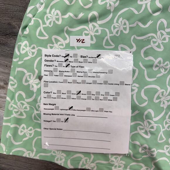 Polo Golf Ralph Lauren‎ Ribbon Bow Print Green Womens M Golf Skort Tennis Skirt - Picture 8 of 10